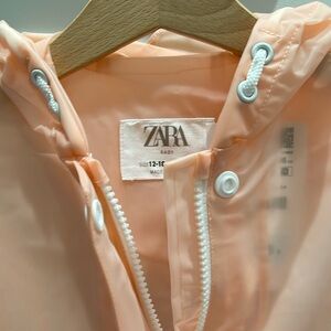 NWT Zara Baby Pink Girls Rain Jacket, 12-18 Months